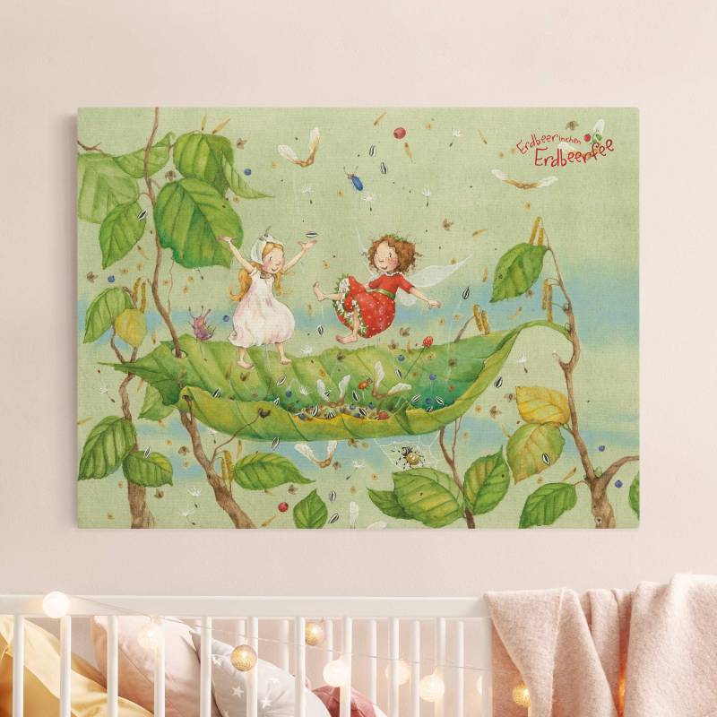 Leinwandbild auf Naturcanvas Erdbeerinchen Erdbeerfee - Trampolin