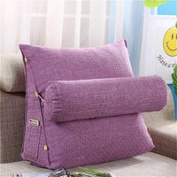 Lesekissen – für Sofa, Bürostuhl, Bett – mit Nackenrolle, Lesepolster (lila, 454820 cm + kleines rundes Kissen mit Durchmesser 16 cm)