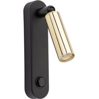 Leselampe Wand mit Schalter Metall schwenkbar Schwarz Gold G9 von TK Lighting