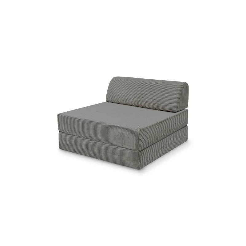 Levi Modularer Sessel mit Schlaffunktion 01 RAL1013 – Perlweiß – matt Teddy-Cord – Graphitgrau von Snooze Project