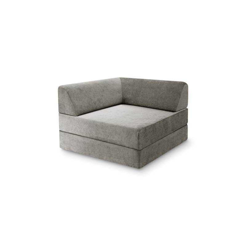 Levi Modularer Sessel mit Schlaffunktion 02 RAL1013 – Perlweiß – matt Soft-Canvas – Betongrau von Snooze Project