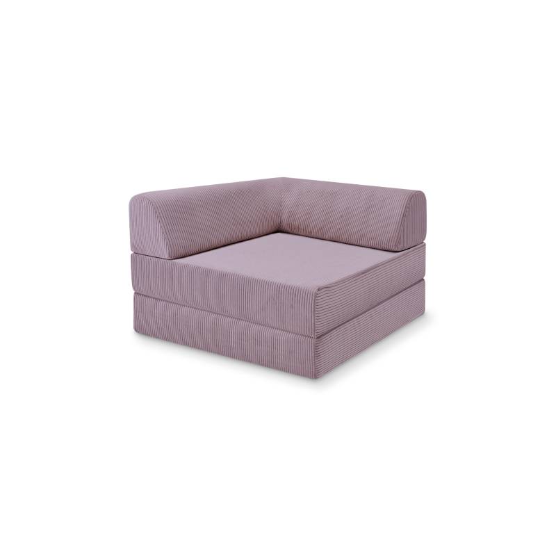 Levi Modularer Sessel mit Schlaffunktion 02 RAL1013 – Perlweiß – matt Teddy-Cord – Lavendellila von Snooze Project