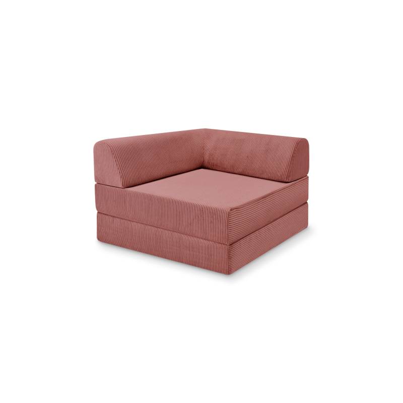 Levi Modularer Sessel mit Schlaffunktion 02 RAL5002 – Ultramarinblau – matt Teddy-Cord – Nebelrosa von Snooze Project