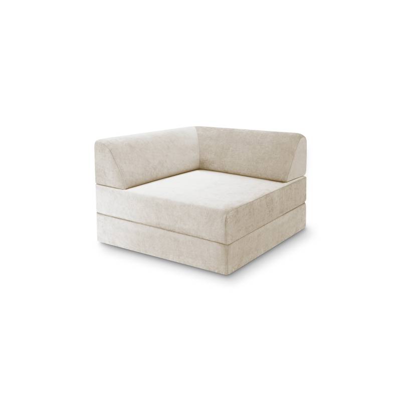 Levi Modularer Sessel mit Schlaffunktion 02 RAL7021 – Schwarzgrau – matt Soft-Canvas – Travertineweiß von Snooze Project