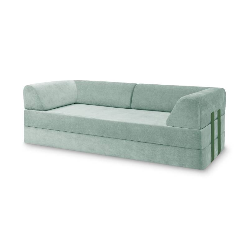 Levi Modulares 2-Sitzer Sofa mit Schlaffunktion 01 RAL6011 – Resedagrün – matt Soft-Canvas – Jadegrün von Snooze Project