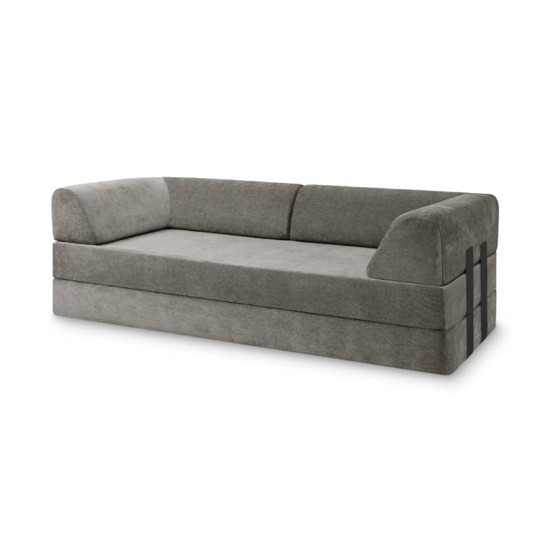 Levi Modulares 2-Sitzer Sofa mit Schlaffunktion 01 RAL7021 – Schwarzgrau – matt Soft-Canvas – Betongrau von Snooze Project
