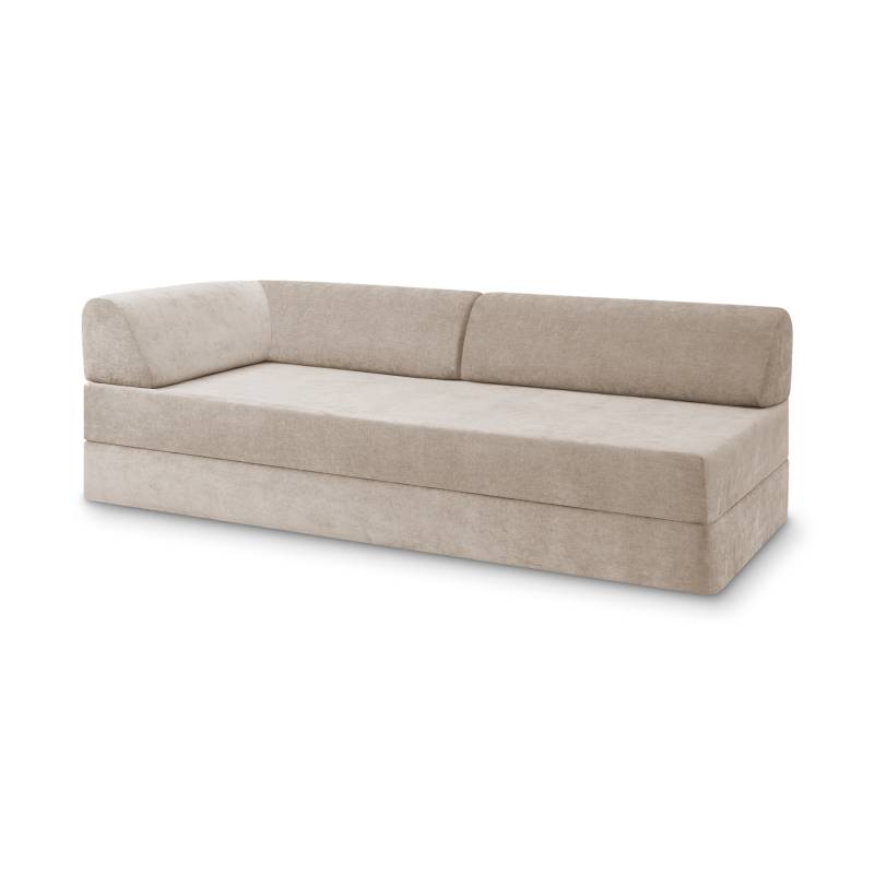 Levi Modulares 2-Sitzer Sofa mit Schlaffunktion 02 RAL1013 – Perlweiß – matt Soft-Canvas – Steinbeige von Snooze Project