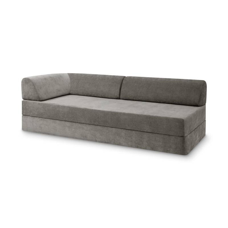 Levi Modulares 2-Sitzer Sofa mit Schlaffunktion 02 RAL7021 – Schwarzgrau – matt Soft-Canvas – Betongrau von Snooze Project