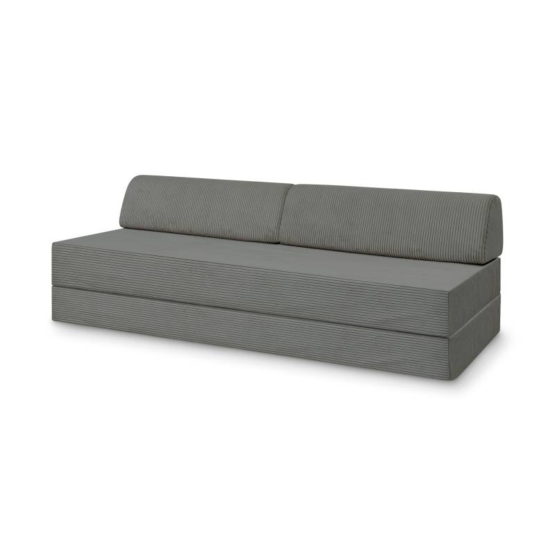 Levi Modulares 2-Sitzer Sofa mit Schlaffunktion 03 RAL1013 – Perlweiß – matt Teddy-Cord – Graphitgrau von Snooze Project