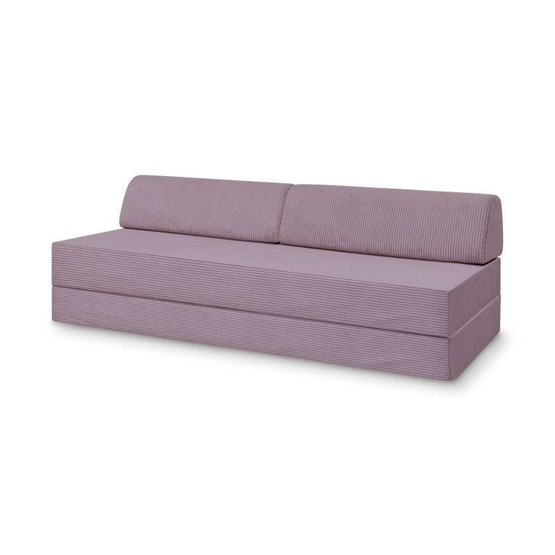 Levi Modulares 2-Sitzer Sofa mit Schlaffunktion 03 RAL5002 – Ultramarinblau – matt Teddy-Cord – Lavendellila von Snooze Project