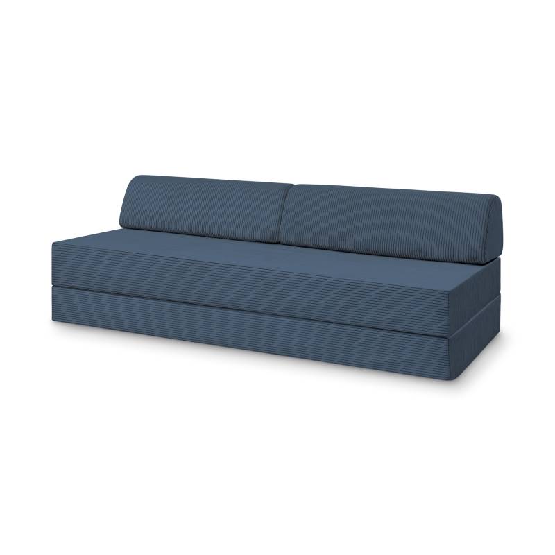 Levi Modulares 2-Sitzer Sofa mit Schlaffunktion 03 RAL5002 – Ultramarinblau – matt Teddy-Cord – Nachtblau von Snooze Project
