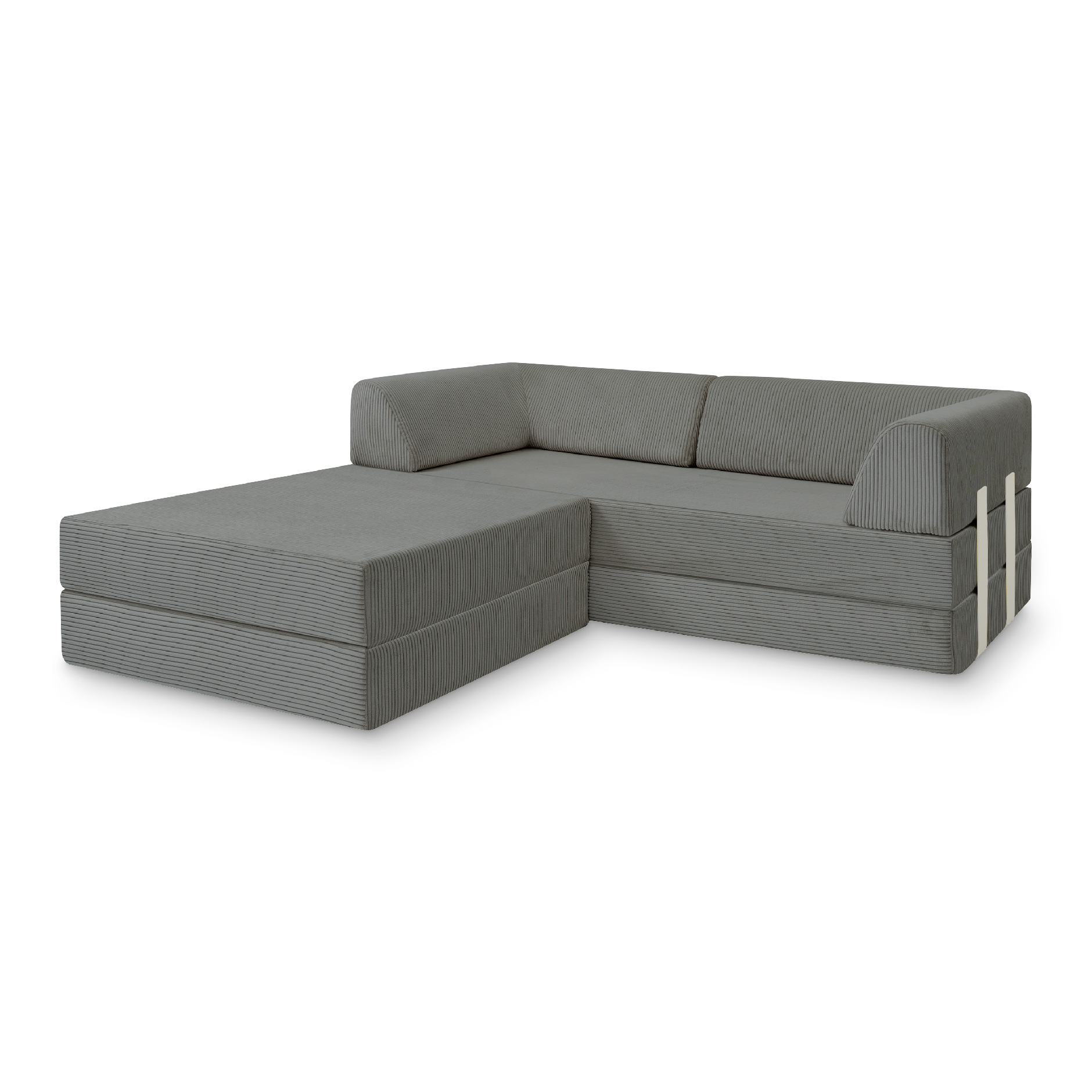 Levi Modulares 3-Sitzer Ecksofa mit Schlaffunktion 02 RAL1013 – Perlweiß – matt Teddy-Cord – Graphitgrau Levi Modulares 3-Sitzer Ecksofa mit Schlaffunktion 02 RAL1013 – Perlweiß – matt Teddy-Cord – Graphitgrau von Snooze Project