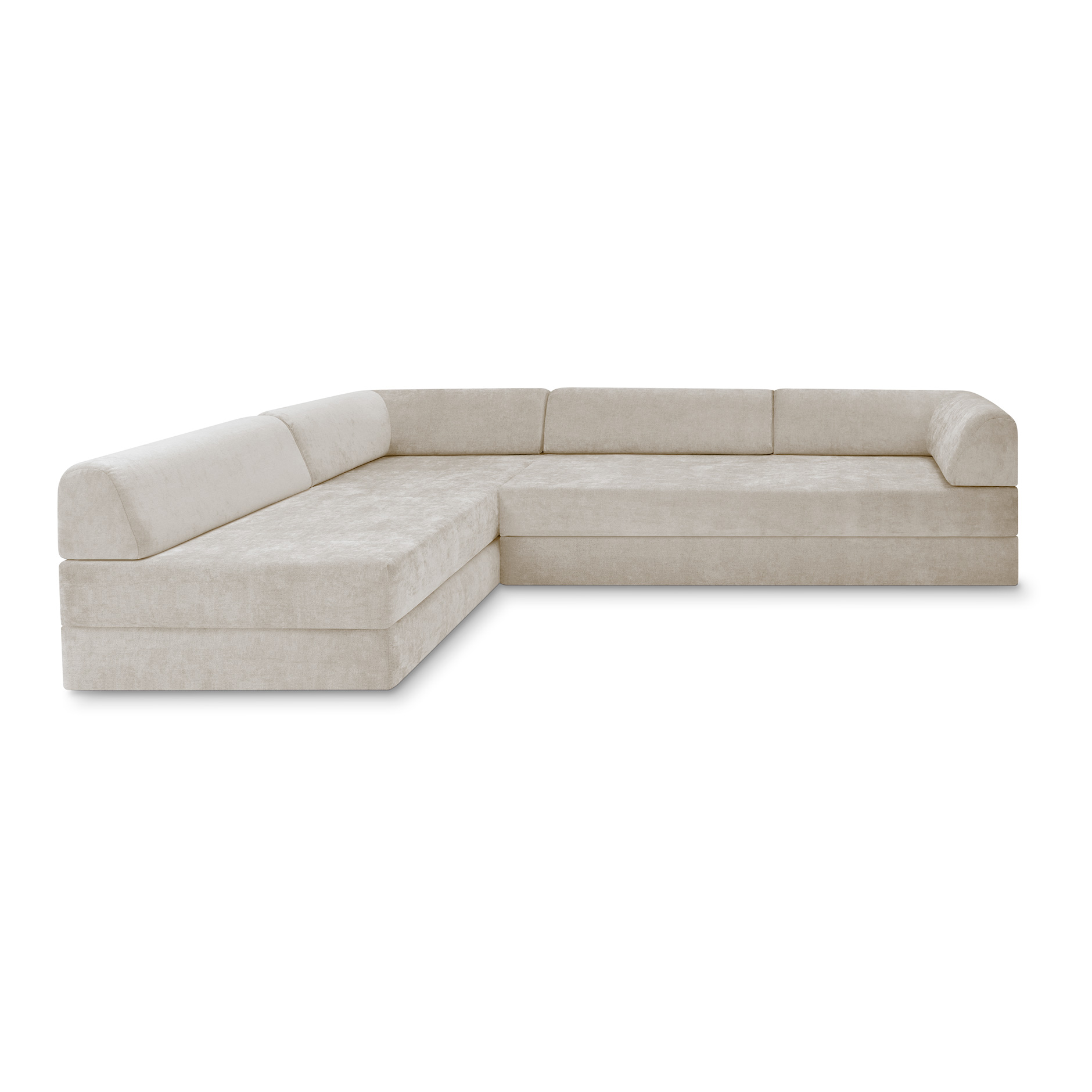 Levi Modulares 4-Sitzer Ecksofa mit Schlaffunktion 03 RAL1013 – Perlweiß – matt Soft-Canvas – Travertineweiß Levi Modulares 4-Sitzer Ecksofa mit Schlaffunktion 03 RAL1013 – Perlweiß – matt Soft-Canvas – Travertineweiß von Snooze Project