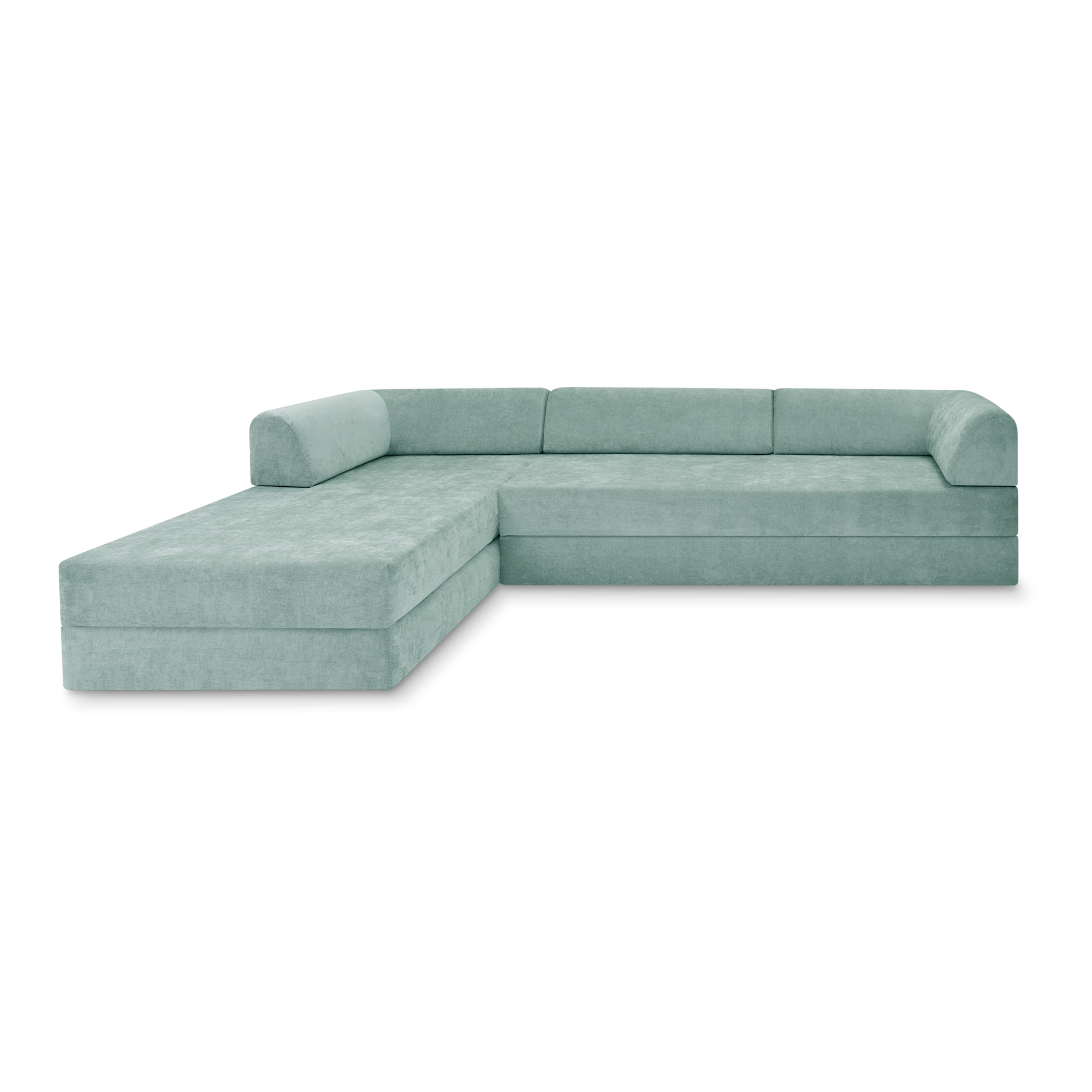 Levi Modulares 4-Sitzer Ecksofa mit Schlaffunktion 04 RAL7021 – Schwarzgrau – matt Soft-Canvas – Jadegrün Levi Modulares 4-Sitzer Ecksofa mit Schlaffunktion 04 RAL7021 – Schwarzgrau – matt Soft-Canvas – Jadegrün von Snooze Project