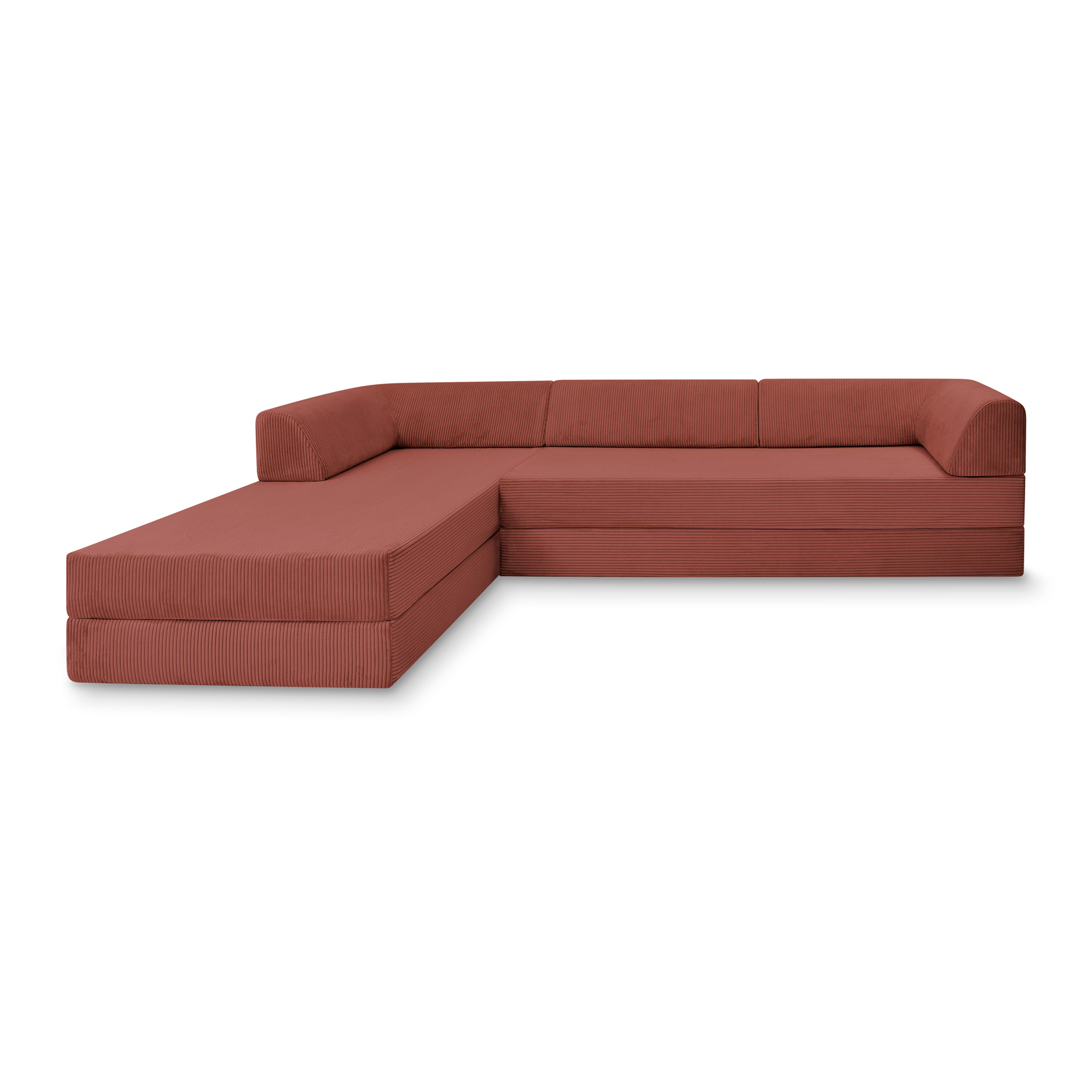 Levi Modulares 4-Sitzer Ecksofa mit Schlaffunktion 04 RAL7021 – Schwarzgrau – matt Teddy-Cord – Jaspisrot Levi Modulares 4-Sitzer Ecksofa mit Schlaffunktion 04 RAL7021 – Schwarzgrau – matt Teddy-Cord – Jaspisrot von Snooze Project