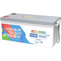 Redodo - LiFePO4 200Ah Plus Akku 12V, über 4000-15000+ Zyklen, 2 fache Lebensdauer Eingebautes 200A bms, perfekter Ersatz für Blei-Säure, agm, fla, von REDODO