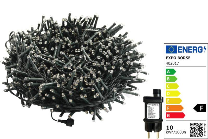 Lichterkette 1000 LED 23 Meter warmweiß 8 Funktionen Timer Deko
