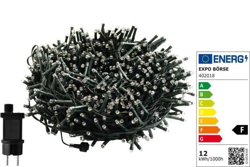 Lichterkette 1500 LED 33m IP44  Innen- und Außen 8 Funktionen Timer