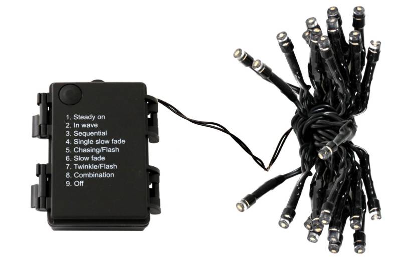 Lichterkette 24 LED mit Timer 8 Funktionen innen/außen batteriebetrieben