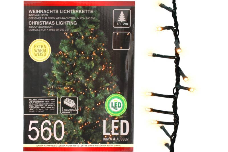Lichterkette 560 LED 8 Funktionen innen u. außen Beleuchtung