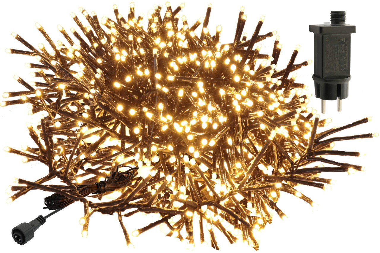 Lichterkette Cluster 1152 LED 8 Funktionen Innen/Außen Büschel warmweiss Lichterkette Cluster 1152 LED 8 Funktionen Innen/Außen Büschel warmweiss
