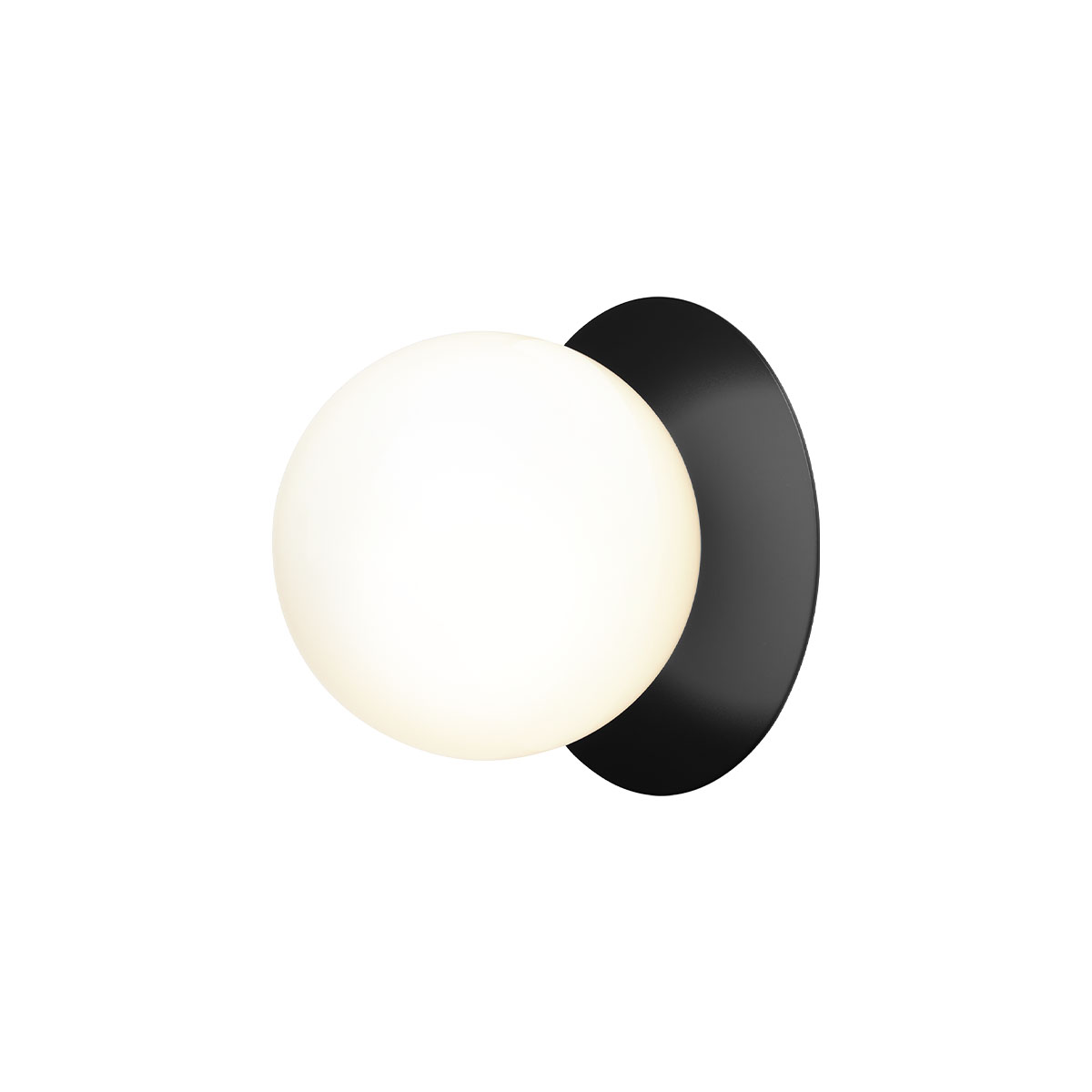 Liila 1 Medium Wand- und Deckenleuchte, Ø: 16,5 cm, Schwarz, Opalglas Liila 1 Medium Wand- und Deckenleuchte, Ø: 16,5 cm, Schwarz, Opalglas