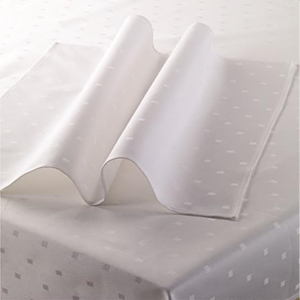 Linco QUADRO Tischdecke kochecht mit Rautemotiv, weiß, Pflegeleichte Baumwolltischdecke für die Objektausstattung mit Würfelmuster, 1 Karton = 180 Stück, 50 x 50 cm