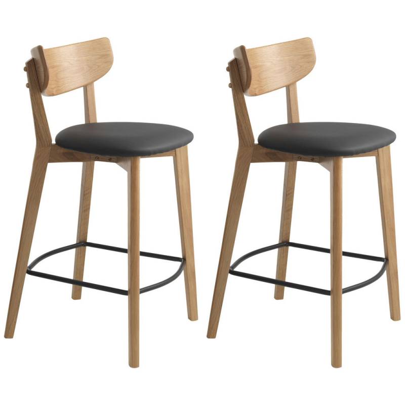 Linea Natura BARHOCKER-SET Schwarz, Eiche Linea Natura BARHOCKER-SET Schwarz, Eiche