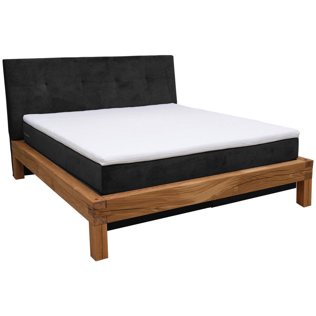 Linea Natura BOXSPRINGBETT Schwarz, Eiche