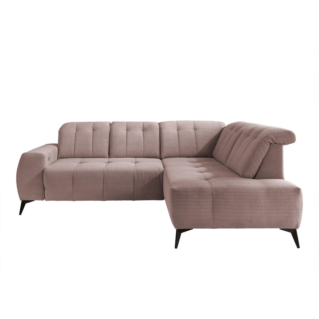 Livetastic Ecksofa, Rosa, Textil, Uni, 4-Sitzer, Ottomane rechts, L-Form, 261x200 cm, Made in EU, Typenauswahl, Stoffauswahl, seitenverkehrt erhältlich, Rücken echt, USB-Anschluss, elektrischer Sitzvorzug, USB-C-Anschluss, Wohnzimmer, Sofas & Couches, Wohnlandschaften, Ecksofas Livetastic Ecksofa, Rosa, Textil, Uni, 4-Sitzer, Ottomane rechts, L-Form, 261x200 cm, Made in EU, Typenauswahl, Stoffauswahl, seitenverkehrt erhältlich, Rücken echt, USB-Anschluss, elektrischer Sitzvorzug, USB-C-Anschluss, Wohnzimmer, Sofas & Couches, Wohnlandschaften, Ecksofas von Livetastic