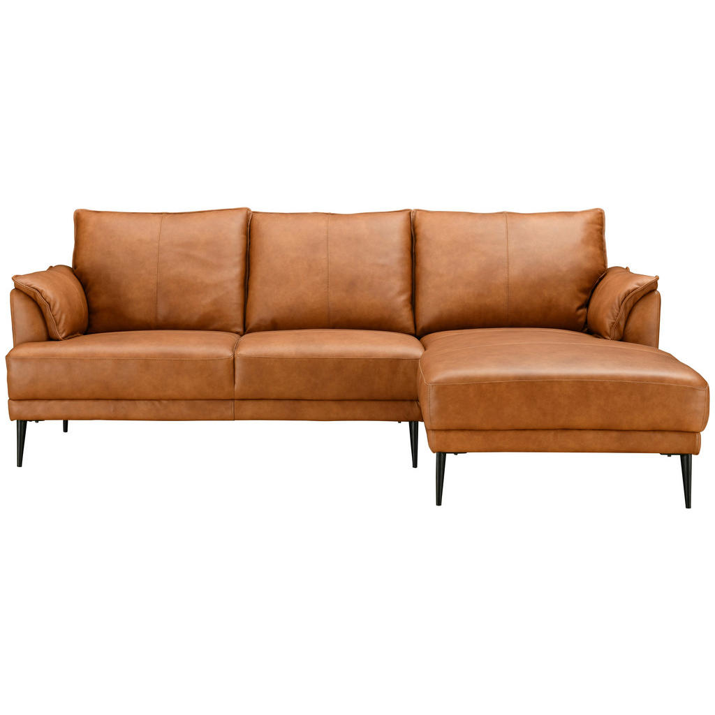 P & B Ecksofa, Cognac, Leder, Echtleder, Rindleder, 3-Sitzer, Ottomane rechts, L-Form, 233x153 cm, Wohnzimmer, Sofas & Couches, Wohnlandschaften, Ecksofas P & B Ecksofa, Cognac, Leder, Echtleder, Rindleder, 3-Sitzer, Ottomane rechts, L-Form, 233x153 cm, Wohnzimmer, Sofas & Couches, Wohnlandschaften, Ecksofas von P & B