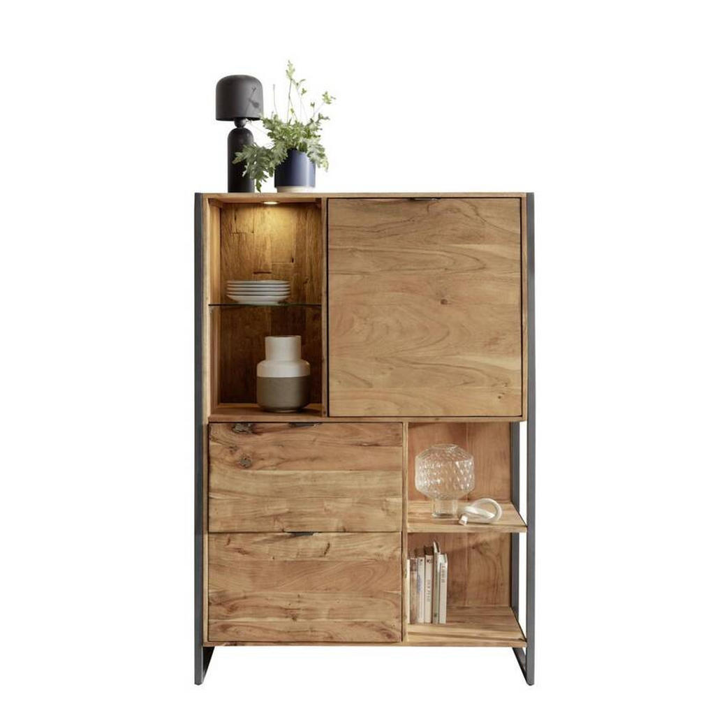 Livetastic HIGHBOARD Anthrazit, Akazie