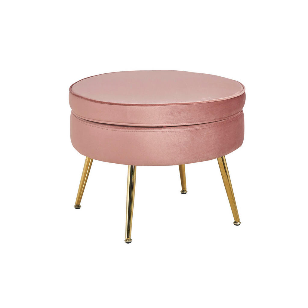 Livetastic Hocker, Rosa, Textil, rund, 52x41x52 cm, Wohnzimmer, Hocker, Sitzhocker von Livetastic