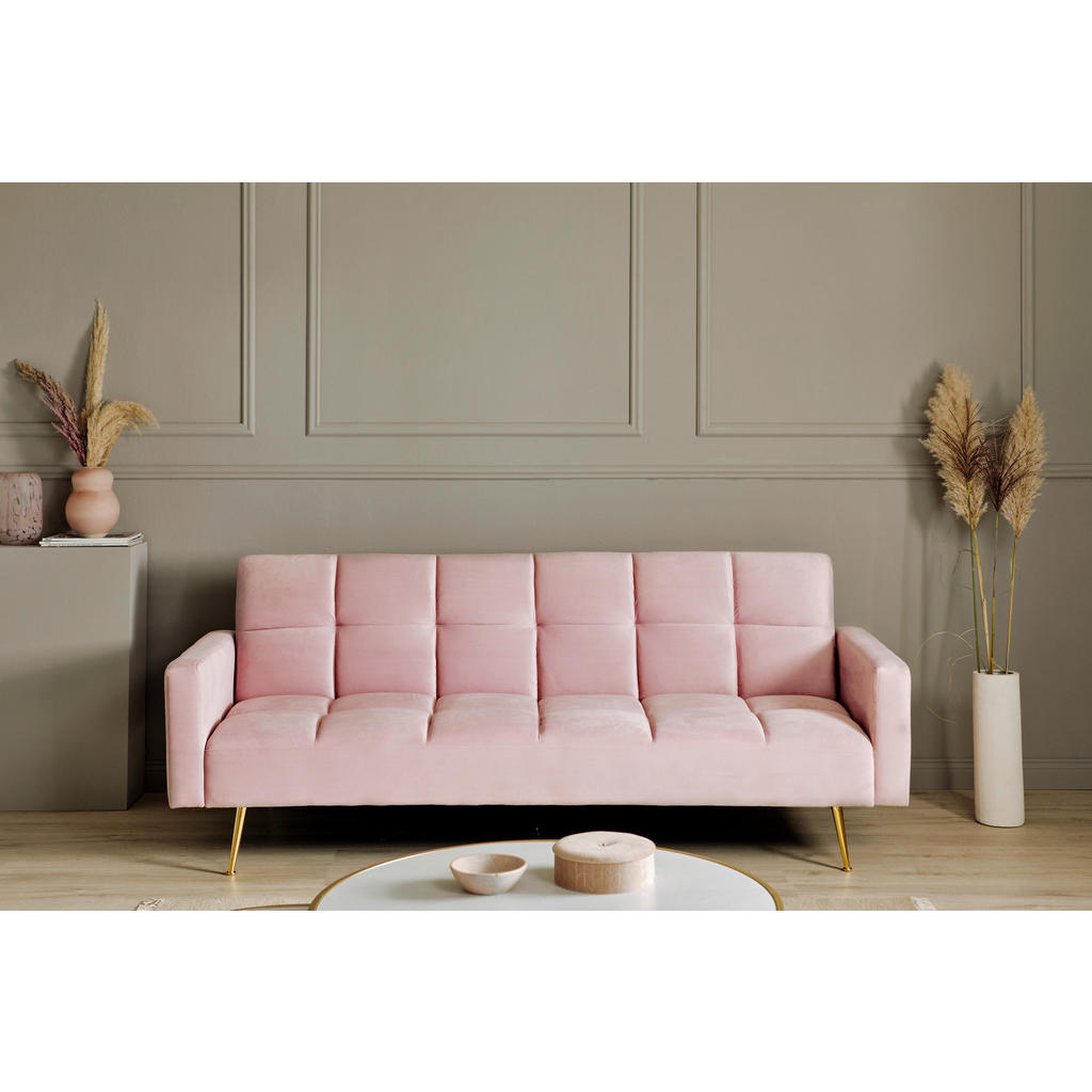 Livetastic Schlafsofa Chillax Posh EU, Rosa, Textil, Eukalyptusholz, Uni, 3-Sitzer, 213x84x84 cm, Liegefunktion, Schlafen auf Sitzhöhe, Armteil links, rechts, Kinder- & Jugendzimmer, Jugendmöbel, Jugendsofas von Livetastic