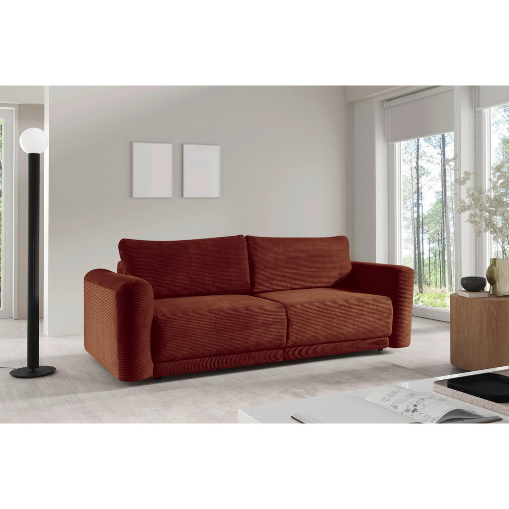 Livetastic Schlafsofa Norman, Rost, Textil, 3-Sitzer, Füllung: Polyurethan (Pur), Silikon, 252x93x167 cm, Made in EU, Wohnzimmer, Sofas & Couches, Schlafsofas, Schlafsofas mit Bettkasten von Livetastic