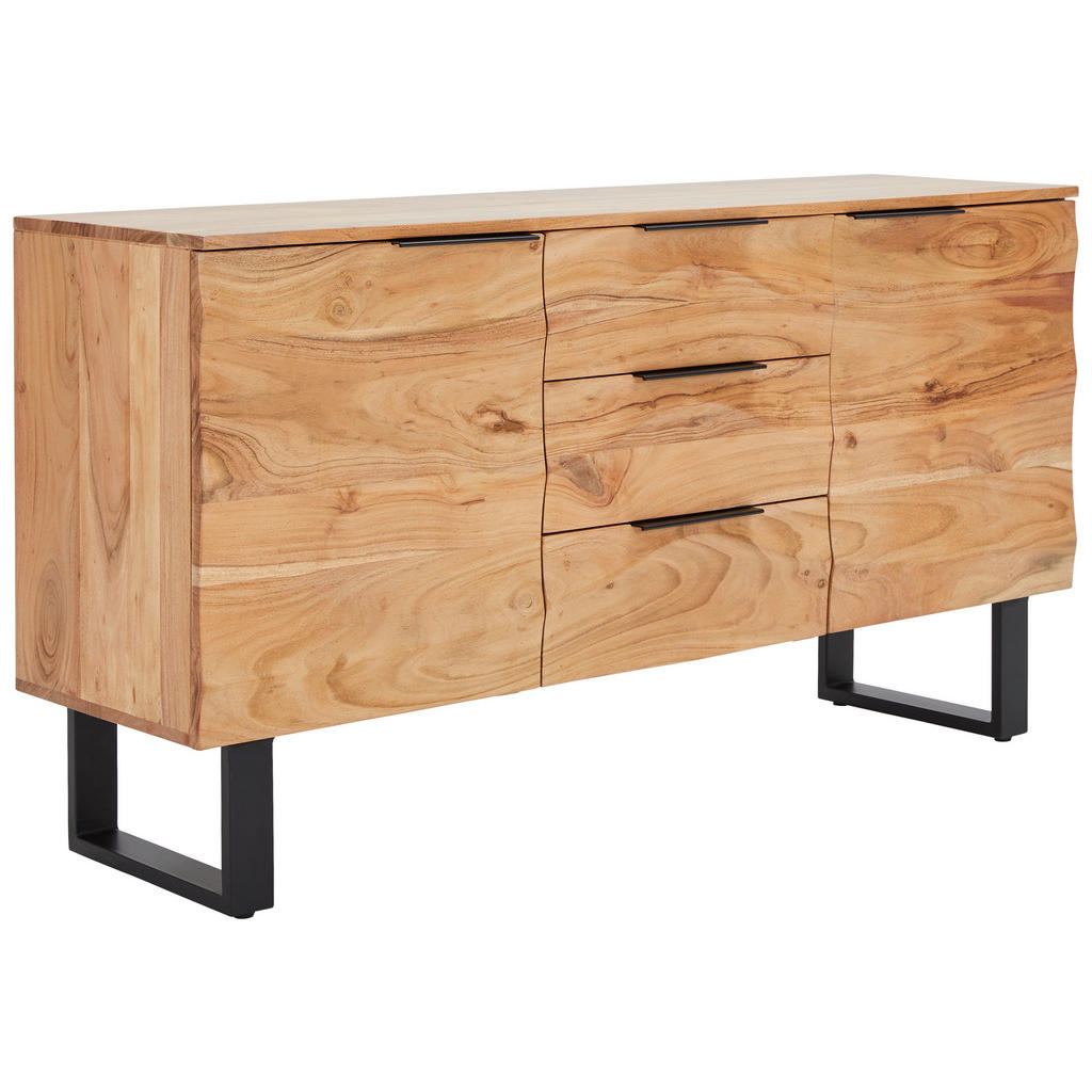 Livetastic SIDEBOARD Schwarz, Akazie