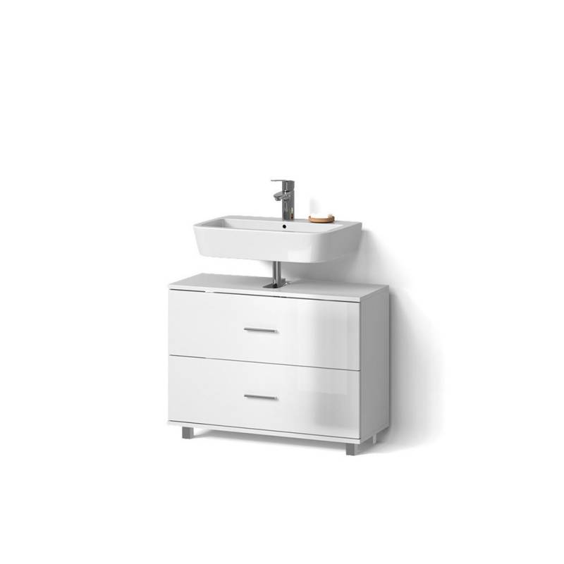 Livinity® WASCHBECKENUNTERSCHRANK Weiß Hochglanz