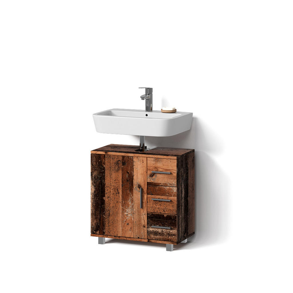Livinity® WASCHBECKENUNTERSCHRANK Wildeiche