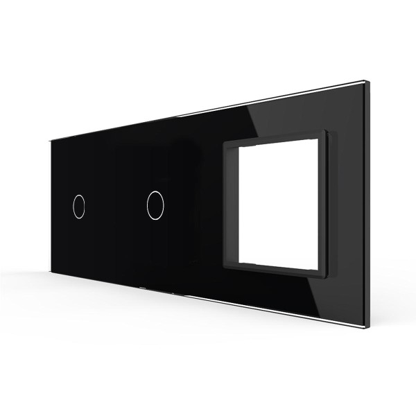 3-fache Blende 2 Touch-Schalter + 1 Modul Schwarz-A VL-C7-C1-C1-SR-12-A LIVOLO 3-fache Blende 2 Touch-Schalter + 1 Modul Schwarz-A VL-C7-C1-C1-SR-12-A LIVOLO
