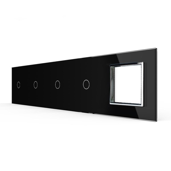 5-fache Blende 4 Touch-Schalter + 1 Modul Schwarz VL-C7-C1-C1-C1-C1-SR-12 LIVOLO