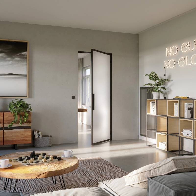 Loft+Mehr Drehtür-Set mit Blockzarge und Griff 100 cm x 213 cm DIN Rechts von Skyscope Portal