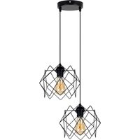 Loft Hängeleuchte Schwarz Metall B:20 cm E27 dekorativ von Belis