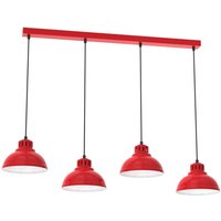 Loft Pendelleuchte Rot Weiß 4-flammig E27 akzentuiert Loft Pendelleuchte Rot Weiß 4-flammig E27 akzentuiert von Luminex