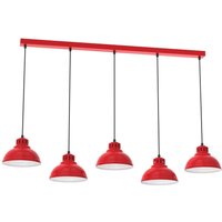 Loft Pendelleuchte XXL Metall 125 cm E27 Rot Weiß von Luminex