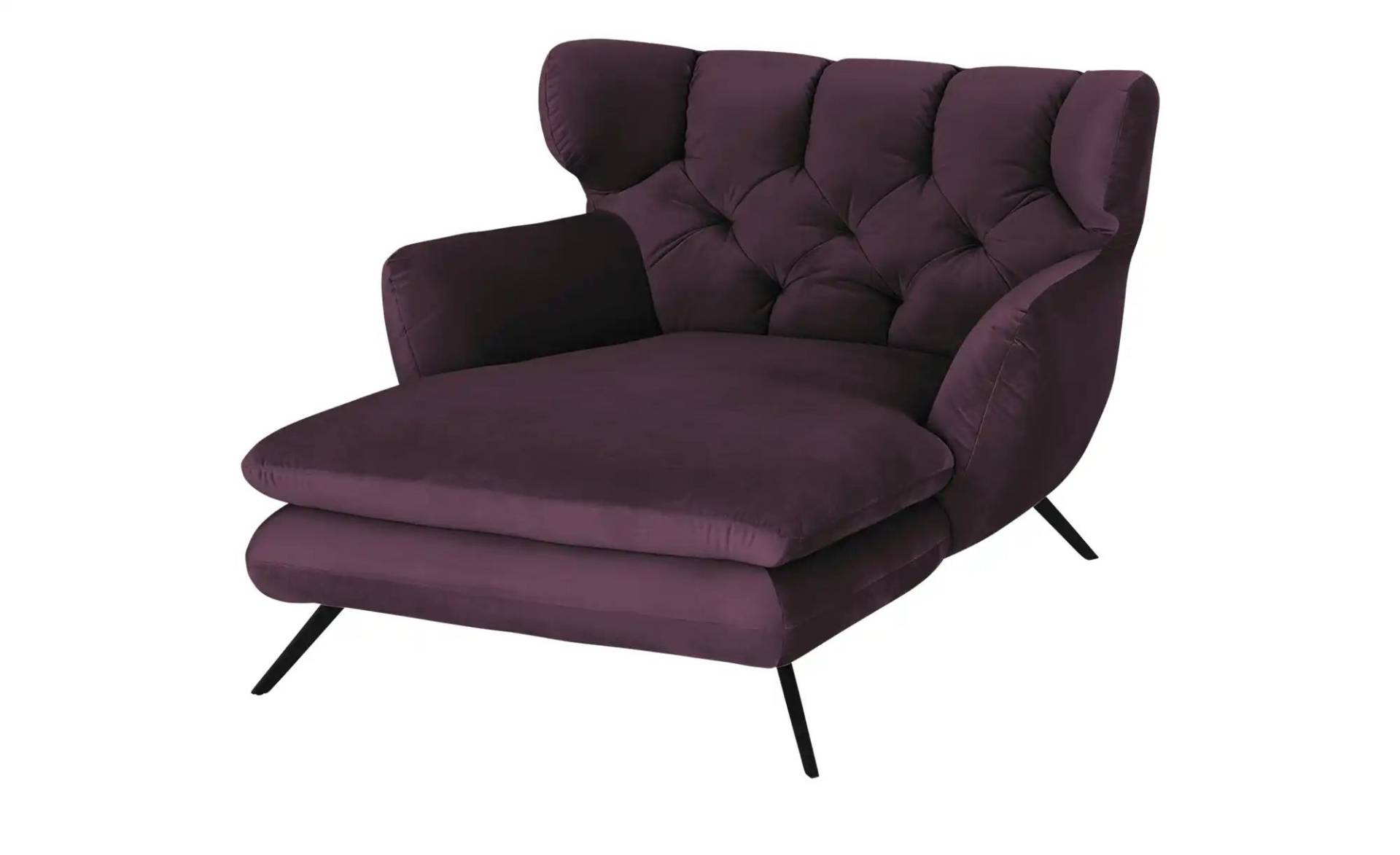 pop Longseat-Sessel Samt Caldara ¦ lila/violett ¦ Maße (cm): B: 126 H: 94 T: 160 Polstermöbel > Sessel > Ohrensessel - Höffner