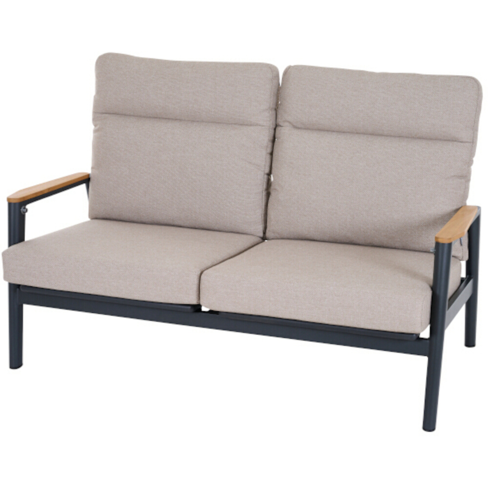 Lounge-Bank 2-sitzig CORTINA ca.B150 H97 T81 cm in Aluminium matt anthrazit Lounge-Bank 2-sitzig CORTINA ca.B150 H97 T81 cm in Aluminium matt anthrazit