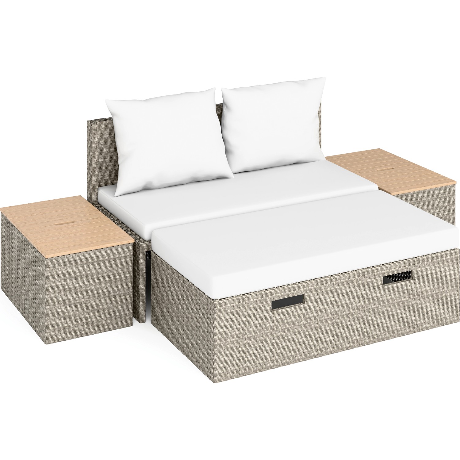 Lounge-Set Bostonia 4-tlg. Polyrattan Hellbraun Lounge-Set Bostonia 4-tlg. Polyrattan Hellbraun