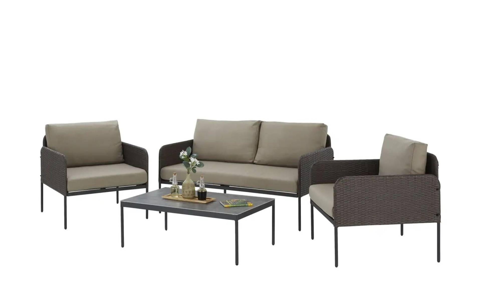 Lounge-Set  Elina ¦ braun ¦ Maße (cm): B: 162 H: 72 Garten > Gartenmöbel > Gartenmöbelsets - Möbel Kraft