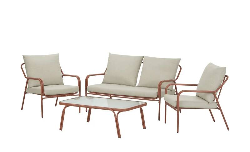 Lounge-Set  Nantes  ¦ orange ¦ Maße (cm): B: 64,5 H: 35 Garten > Gartenmöbel > Gartenmöbelsets - Möbel Kraft