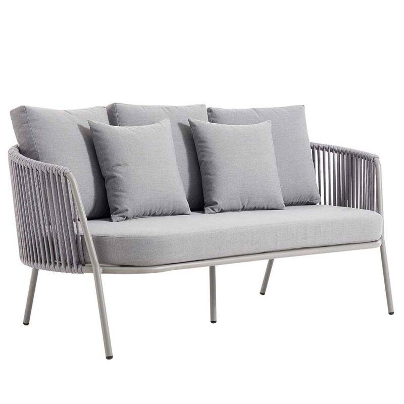 Lounge-Sofa 2-Sitzer Outdoor, hellgrau